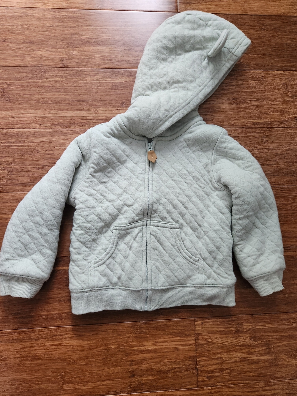 Carter's Baby Girl's Quilted Hooded Zip Sherpa Jacket Coat Sage Green, 24 Months
